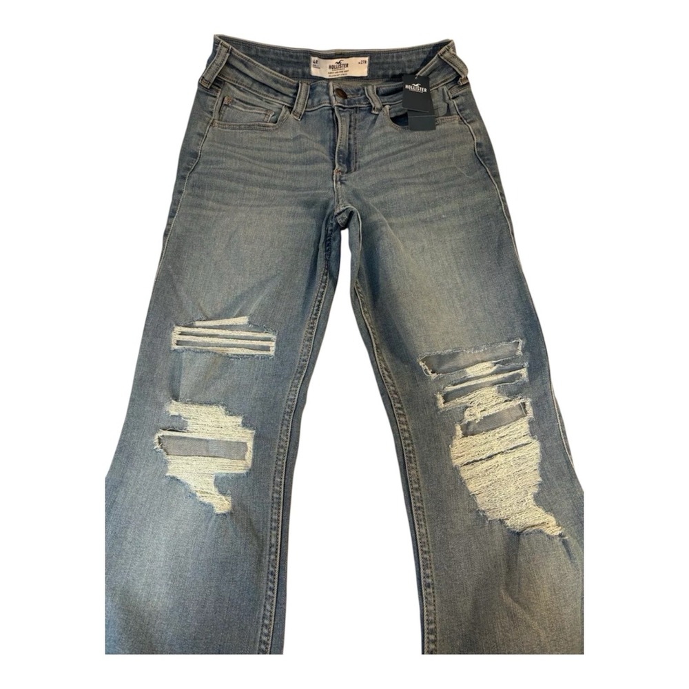 NWT HOLLISTER Boot Cut Cut Mid Rise Medium Wash Blue Denim Jeans Women's Size 4R